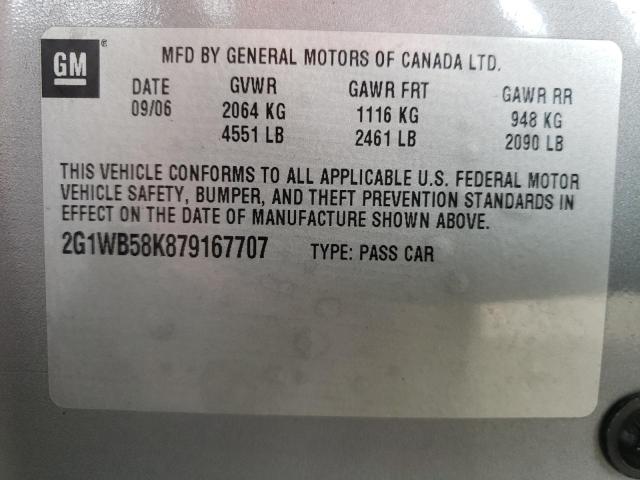 Photo 10 from auction – 2007 CHEVROLET IMPALA LS with VIN 2G1WB58K879167707