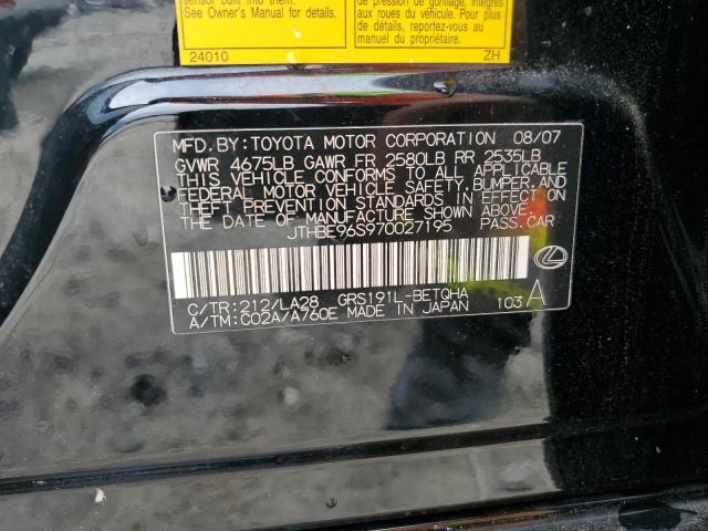 Photo 10 from auction – 2007 LEXUS GS 350 with VIN JTHBE96S970027195
