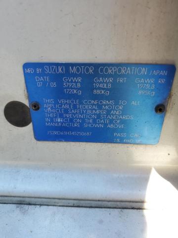 Photo 10 from auction – 2004 SUZUKI AERIO SX with VIN JS2RD61H345250687
