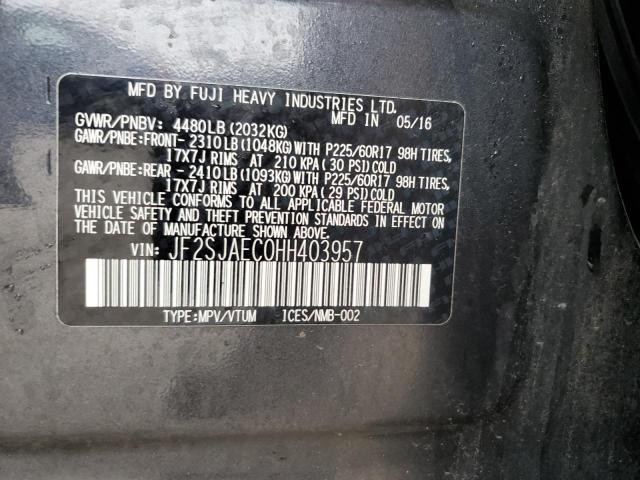 Photo 10 from auction – 2017 SUBARU FORESTER 2 with VIN JF2SJAEC0HH403957
