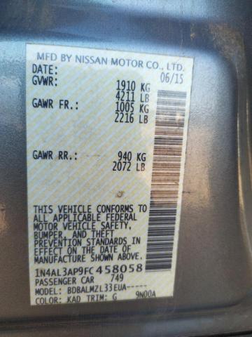 Photo 10 from auction – 2015 NISSAN ALTIMA 2.5 with VIN 1N4AL3AP9FC458058
