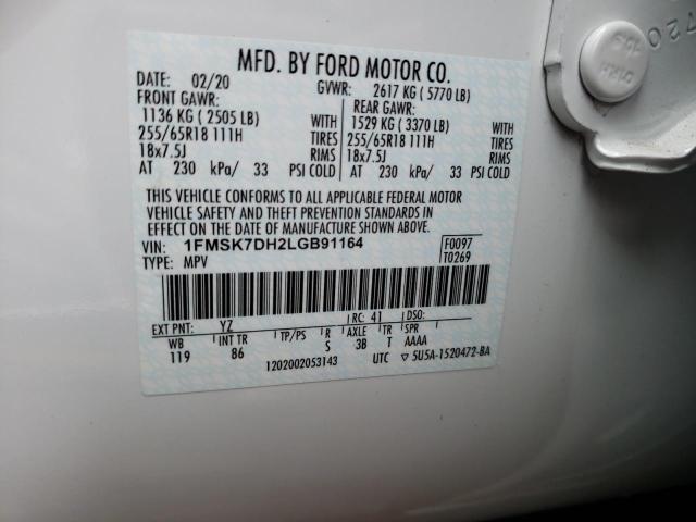 Photo 10 from auction – 2020 FORD EXPLORER X with VIN 1FMSK7DH2LGB91164