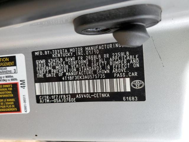 Photo 10 from auction – 2010 TOYOTA CAMRY BASE with VIN 4T1BF3EK3AU575735