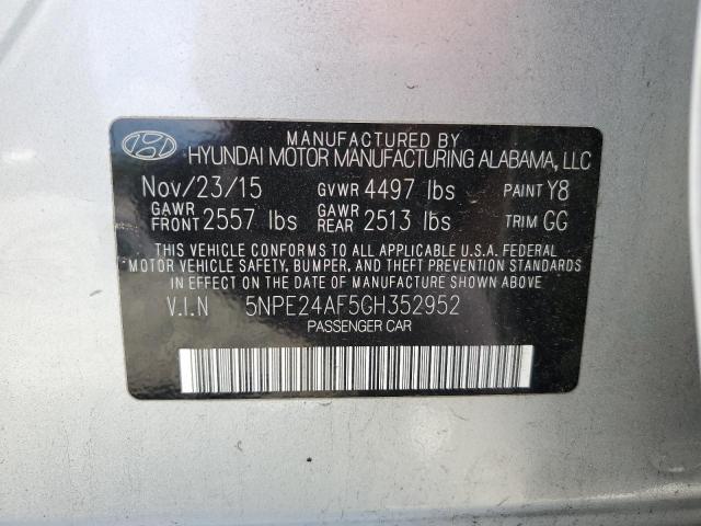 Photo 10 from auction – 2016 HYUNDAI SONATA SE with VIN 5NPE24AF5GH352952
