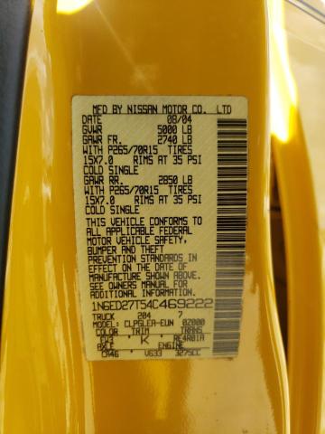 Photo 10 from auction – 2004 NISSAN FRONTIER C with VIN 1N6ED27T54C469222