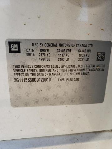 Photo 10 from auction – 2016 CHEVROLET IMPALA LT with VIN 2G1115S30G9120010