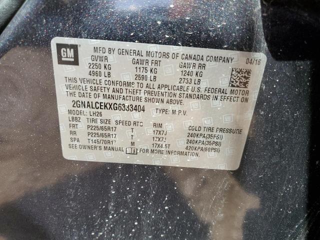 Photo 10 from auction – 2016 CHEVROLET EQUINOX LT with VIN 2GNALCEKXG6333404