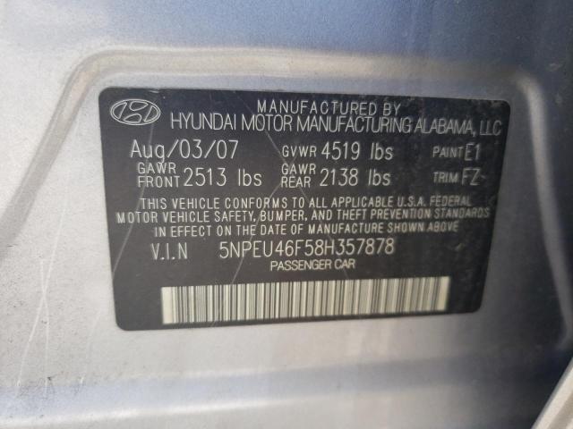 Photo 10 from auction – 2008 HYUNDAI SONATA SE with VIN 5NPEU46F58H357878