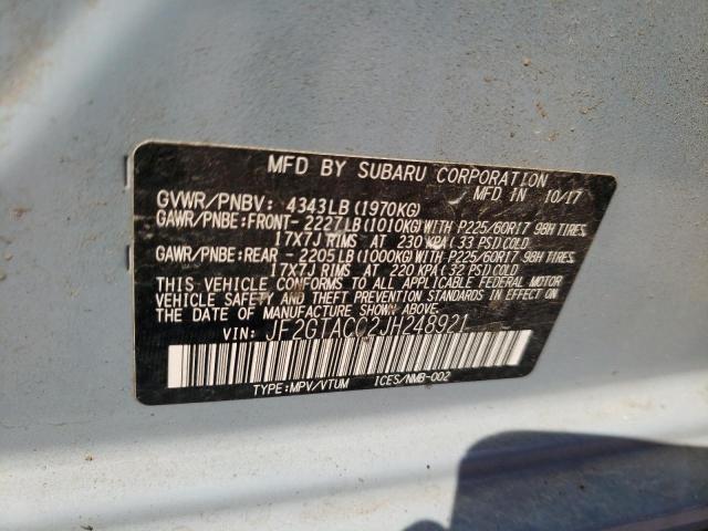 Photo 10 from auction – 2018 SUBARU CROSSTREK with VIN JF2GTACC2JH248921