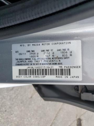 Photo 10 from auction – 2012 MAZDA 3 I with VIN JM1BL1UG2C1518431