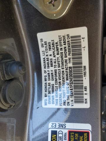 Photo 10 from auction – 2010 HONDA CIVIC LX with VIN 19XFA1F52AE005838