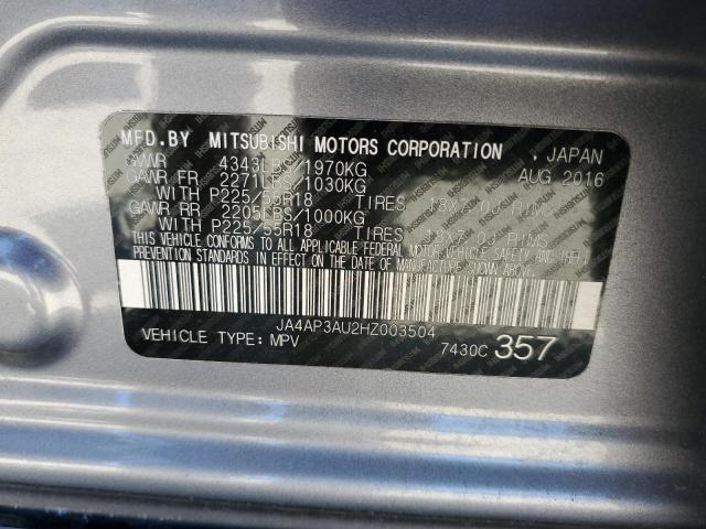 Photo 10 from auction – 2017 MITSUBISHI OUTLANDER with VIN JA4AP3AU2HZ003504