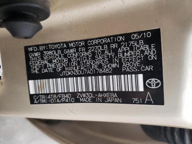 Photo 10 from auction – 2010 TOYOTA PRIUS with VIN JTDKN3DU7A0178482