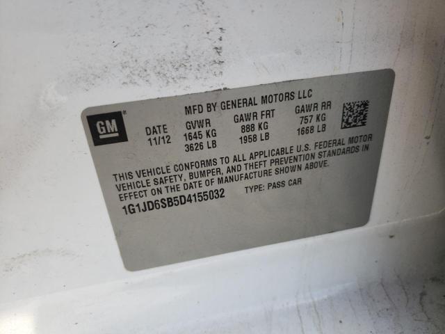 Photo 10 from auction – 2013 CHEVROLET SONIC LT with VIN 1G1JD6SB5D4155032