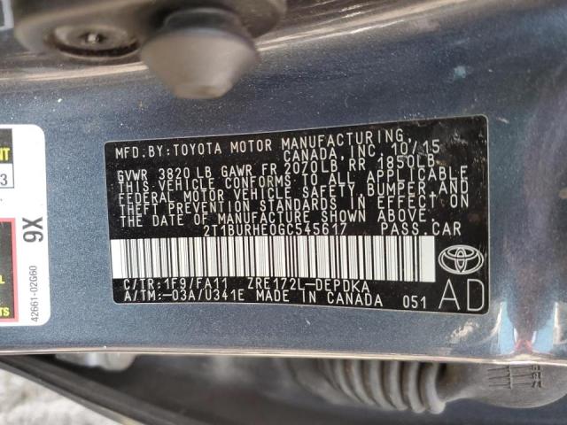 Photo 10 from auction – 2016 TOYOTA COROLLA L with VIN 2T1BURHE0GC545617