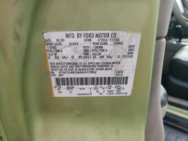 Photo 10 from auction – 2010 FORD ESCAPE HYB with VIN 1FMCU4K34AKA13562