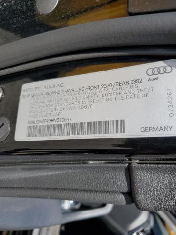 Photo 10 from auction – 2017 AUDI A4 PREMIUM with VIN WAUGNAF49HN010067
