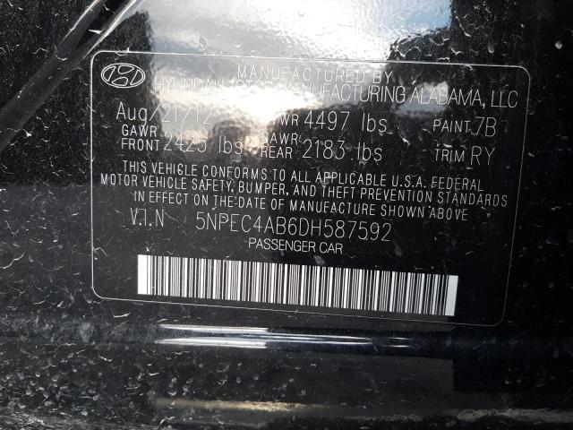 Photo 10 from auction – 2013 HYUNDAI SONATA SE with VIN 5NPEC4AB6DH587592