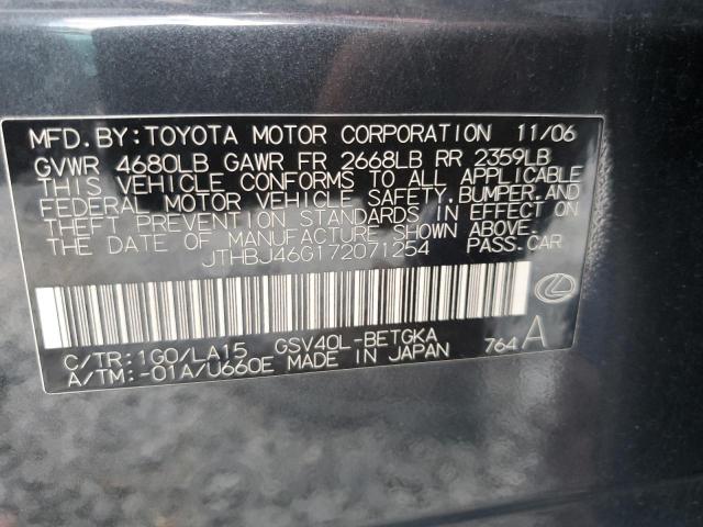 Photo 10 from auction – 2007 LEXUS ES 350 with VIN JTHBJ46G172071254