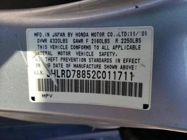 Photo 10 from auction – 2002 HONDA CR-V EX with VIN JHLRD78852C011711