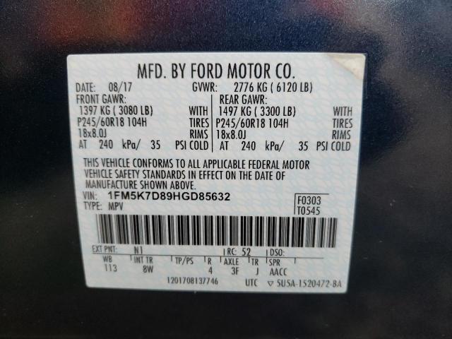 Photo 10 from auction – 2017 FORD EXPLORER X with VIN 1FM5K7D89HGD85632