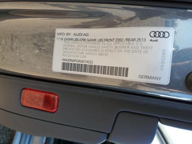 Photo 10 from auction – 2019 AUDI A4 PREMIUM with VIN WAUDNAF42KA014222