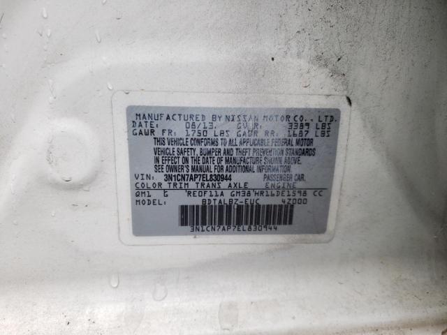 Photo 10 from auction – 2014 NISSAN VERSA S with VIN 3N1CN7AP7EL830944