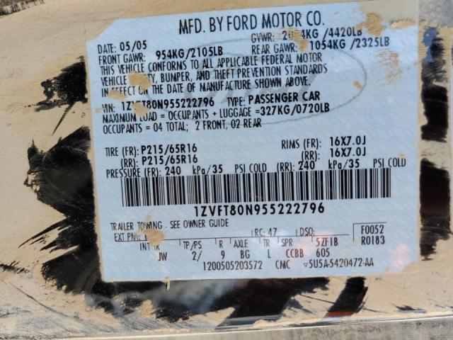 Photo 10 from auction – 2005 FORD MUSTANG with VIN 1ZVFT80N955222796