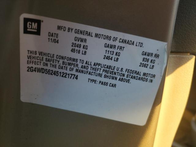Photo 10 from auction – 2005 BUICK LACROSSE C with VIN 2G4WD562451221774