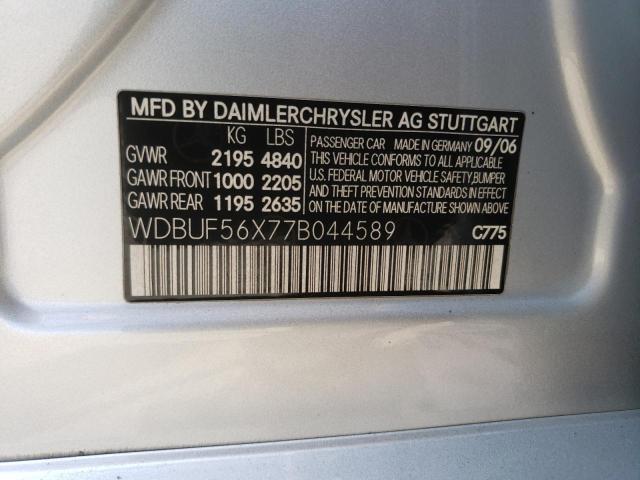 Photo 10 from auction – 2007 MERCEDES-BENZ E350 with VIN WDBUF56X77B044589