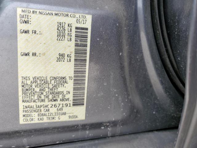 Photo 10 from auction – 2017 NISSAN ALTIMA 2.5 with VIN 1N4AL3AP5HC267191