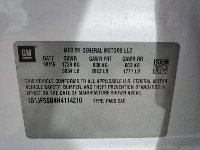 Photo 10 from auction – 2017 CHEVROLET SONIC PREM with VIN 1G1JF5SB4H4114210