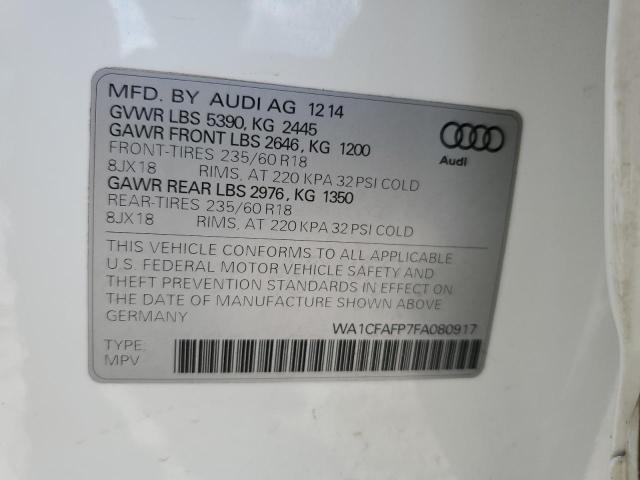 Photo 10 from auction – 2015 AUDI Q5 PREMIUM with VIN WA1CFAFP7FA080917