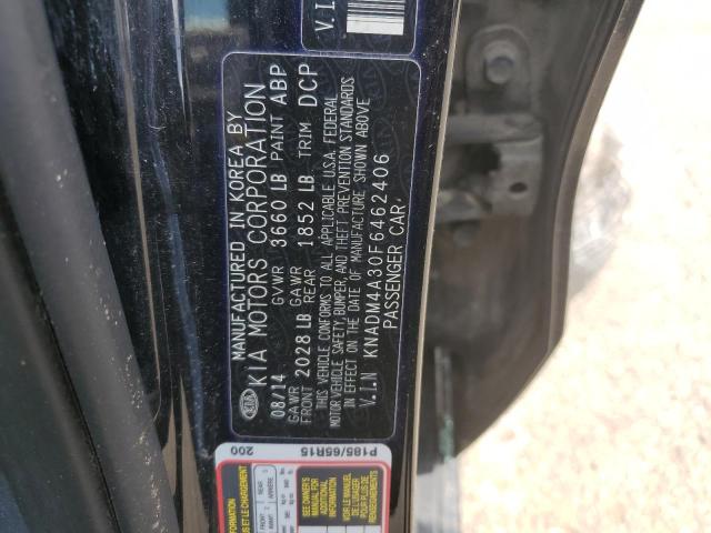 Photo 10 from auction – 2015 KIA RIO LX with VIN KNADM4A30F6462406