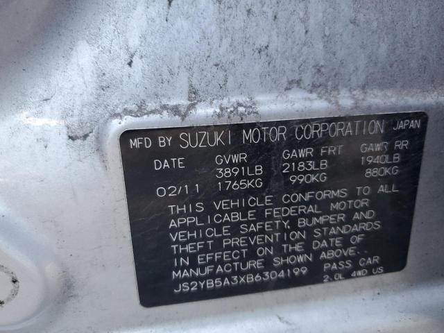 Photo 10 from auction – 2011 SUZUKI SX4 with VIN JS2YB5A3XB6304199