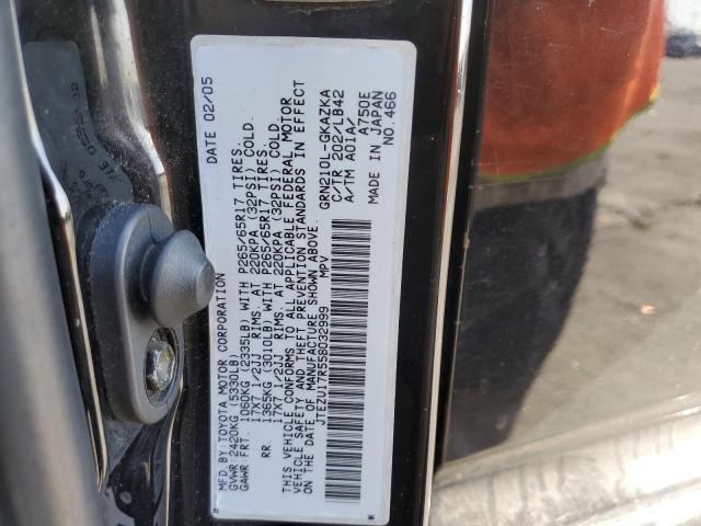 Photo 10 from auction – 2005 TOYOTA 4RUNNER LI with VIN JTEZU17R558032999