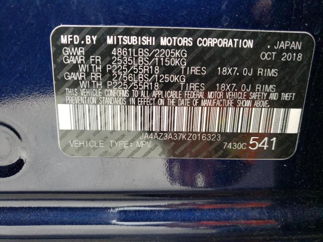 Photo 10 from auction – 2019 MITSUBISHI OUTLANDER with VIN JA4AZ3A37KZ016323