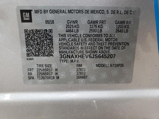 Photo 10 from auction – 2018 CHEVROLET EQUINOX LS with VIN 3GNAXHEV6JS645207