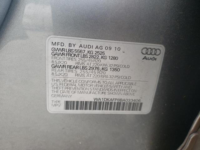 Photo 10 from auction – 2011 AUDI Q5 PREMIUM with VIN WA1DKAFP8BA033406