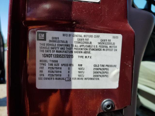 Photo 10 from auction – 2005 CHEVROLET TRAILBLAZE with VIN 1GNDT13S952372015