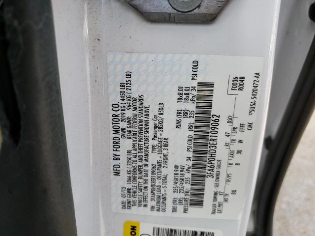 Photo 10 from auction – 2014 FORD FUSION SE with VIN 3FA6P0HD3ER109062