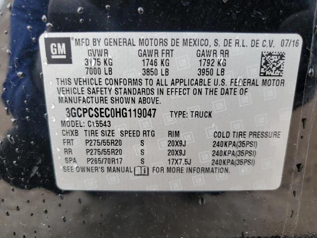 Photo 10 from auction – 2017 CHEVROLET SILVERADO with VIN 3GCPCSEC0HG119047