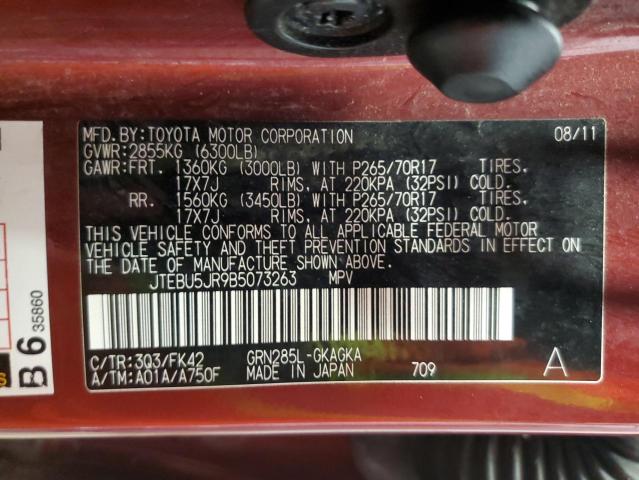 Photo 10 from auction – 2011 TOYOTA 4RUNNER SR with VIN JTEBU5JR9B5073263