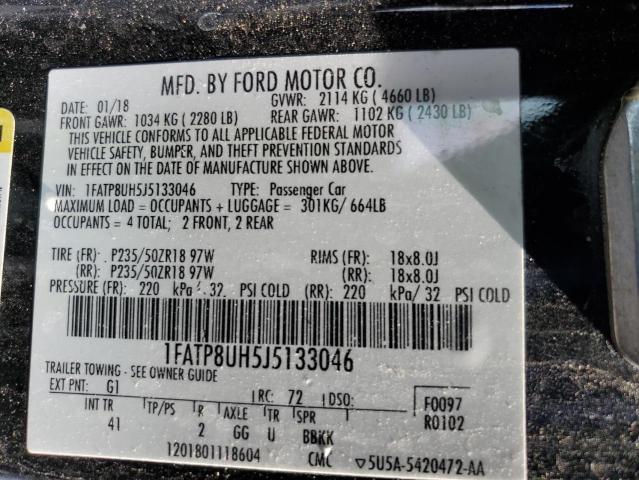Photo 10 from auction – 2018 FORD MUSTANG with VIN 1FATP8UH5J5133046