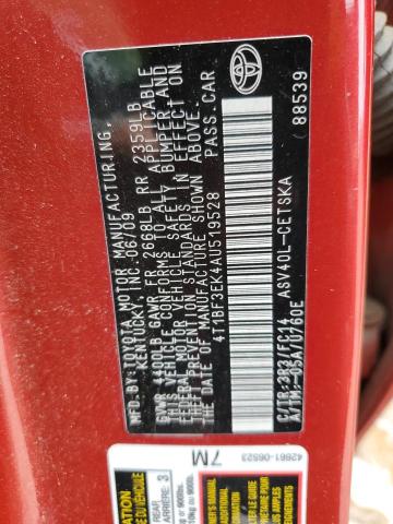 Photo 10 from auction – 2010 TOYOTA CAMRY BASE with VIN 4T1BF3EK4AU519528