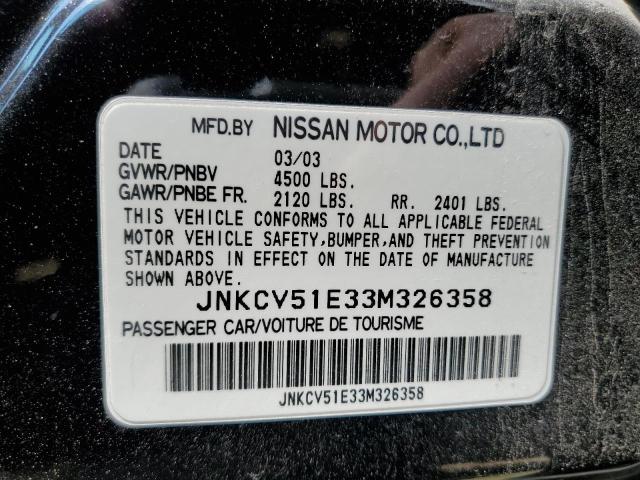 Photo 10 from auction – 2003 INFINITI G35 with VIN JNKCV51E33M326358