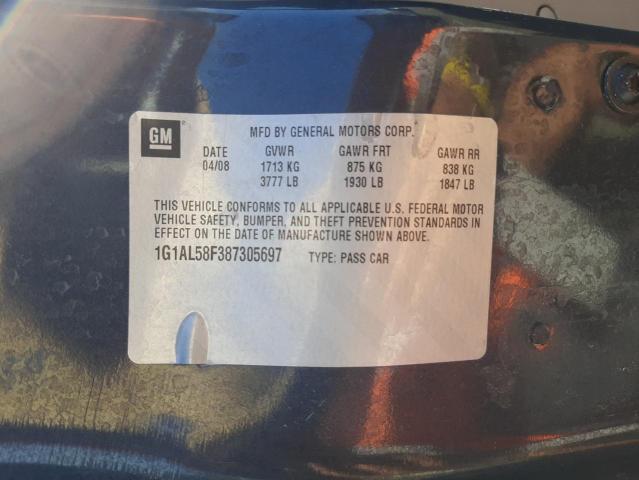 Photo 10 from auction – 2008 CHEVROLET COBALT LT with VIN 1G1AL58F387305697