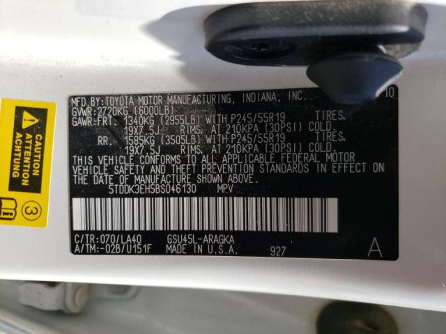 Photo 10 from auction – 2011 TOYOTA HIGHLANDER with VIN 5TDDK3EH5BS046130