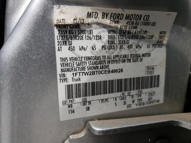 Photo 10 from auction – 2012 FORD F250 SUPER with VIN 1FT7W2BT0CEB49628
