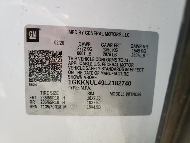 Photo 10 from auction – 2020 GMC ACADIA SLT with VIN 1GKKNUL49LZ182740